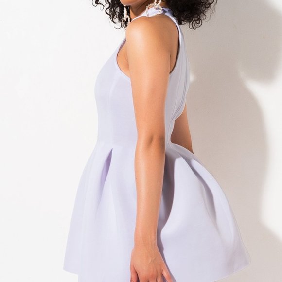 Brand New White Scuba Knit Skater Mini Dress - Picture 5 of 6